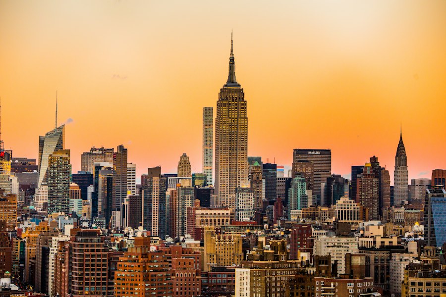 New York'ta Manhattan'ın şehir manzarası